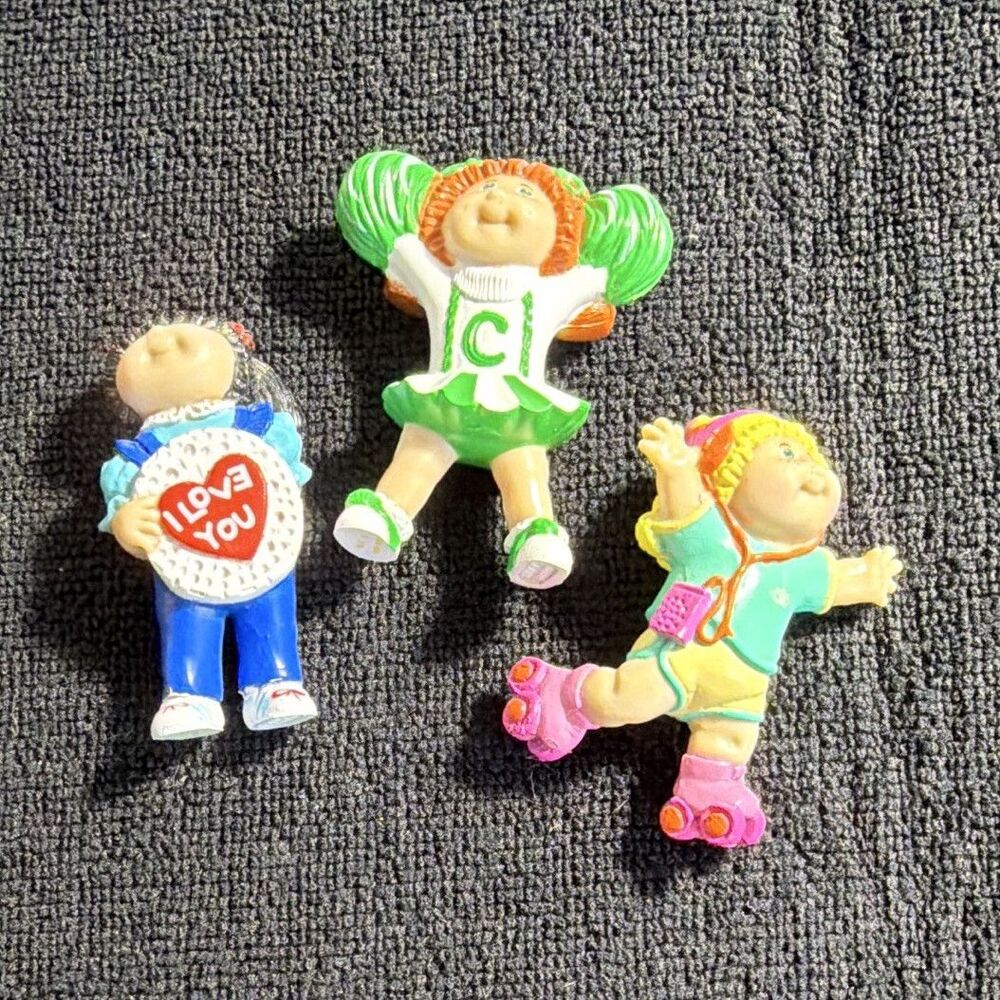 Cabbage Patch Kids 3-Pack Mini Figurine Set 1980s Multicolor Painted Plastic